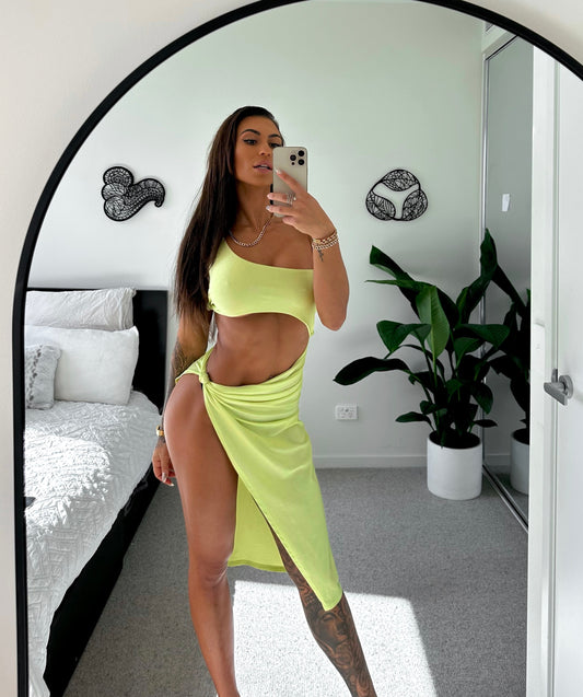 Neon Split Dress